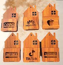 Pack of 2 Mobile Holder Wooden Wall Holder