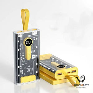 Transparent Power Bank LED Indicator/20000mAh Fast Charger.