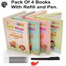 Pack of 4 Magic book for Kids, Reusable