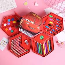 46 Piece Coloring and Art Kit for Kids Crayons Color Pencils.