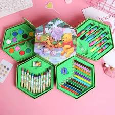 46 Piece Coloring and Art Kit for Kids Crayons Color Pencils.
