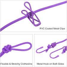 Portable Clothesline with 12pcs Clips, Retractable Elastic  Rope
