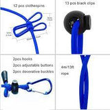 Portable Clothesline with 12pcs Clips, Retractable Elastic  Rope