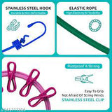 Portable Clothesline with 12pcs Clips, Retractable Elastic  Rope